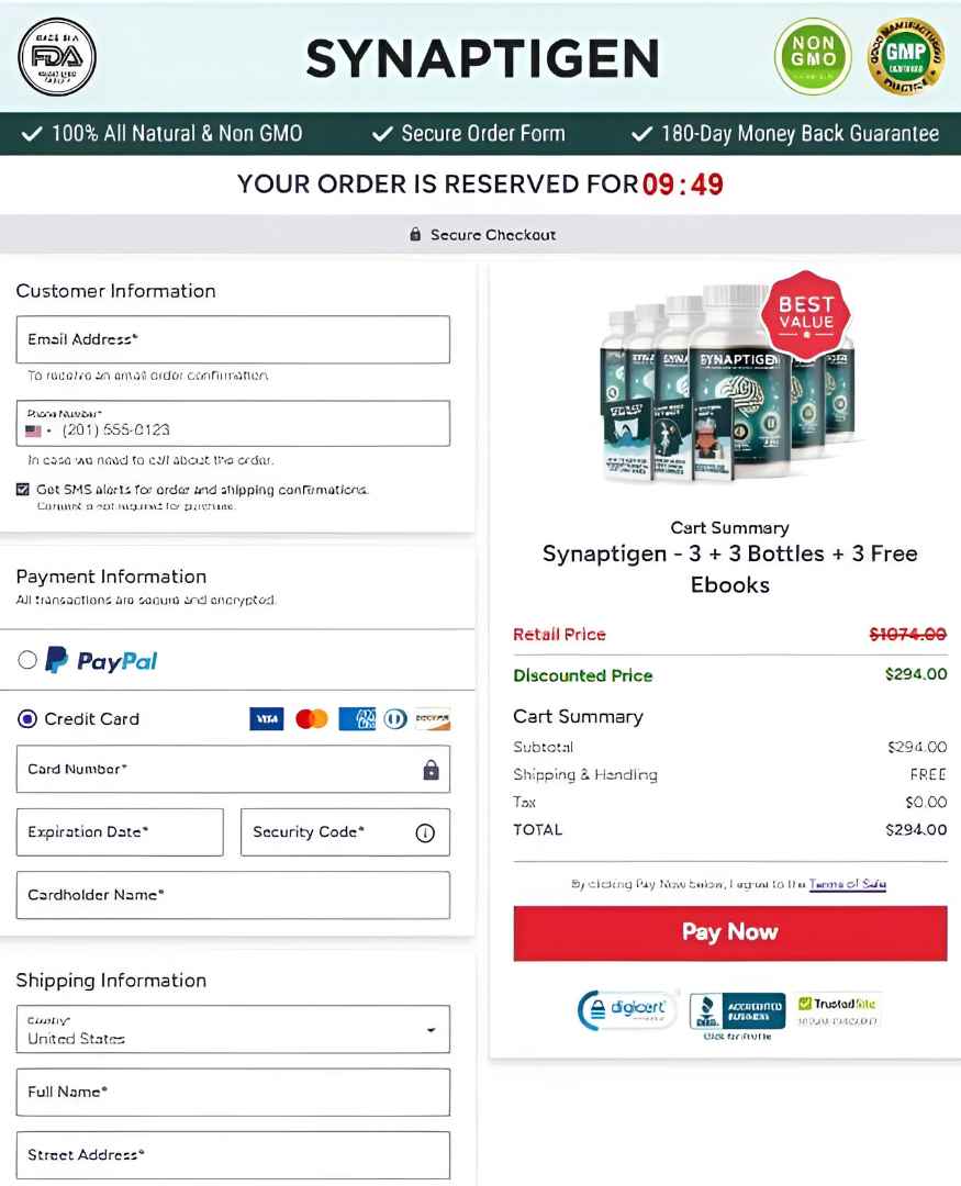 Synaptigen Order Page